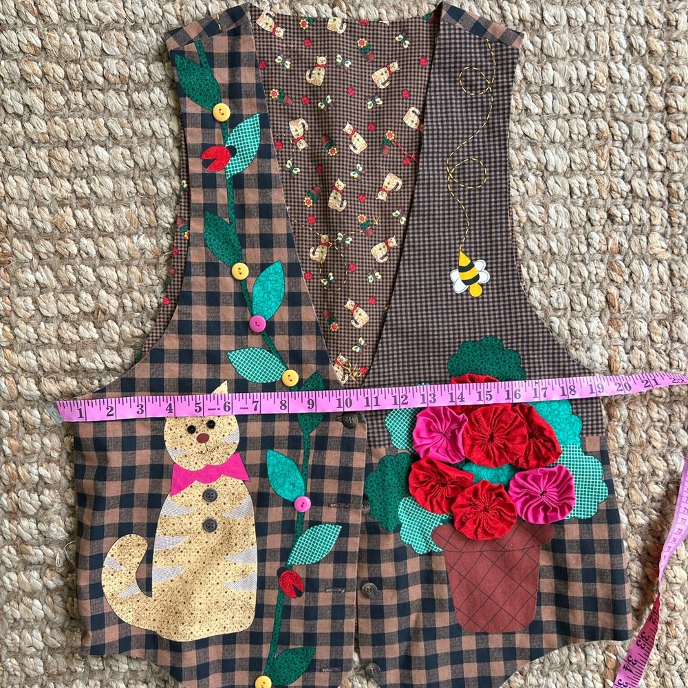 Patchwork Cat And Floral Vest - image 4